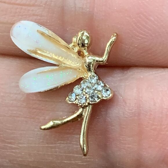 Girl’s Dainty Fairy Earrings, Tinkerbell Fairycore Teen Angel Wings Tinker Bell - Picture 4 of 11